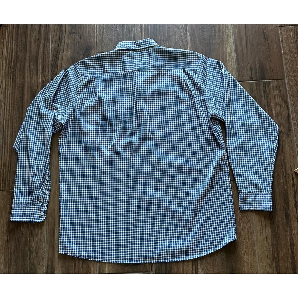 Wrangler Performance Gingham Check Button Down Sh… - image 3